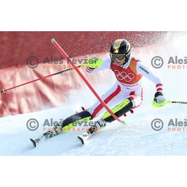 Bernadette Schild (AUT) skiing in the first run of Ladies slalom at Yongpyong Alpine Centre during PyeongChang 2018 Winter Olympic Games, South Korea on February 16, 2018