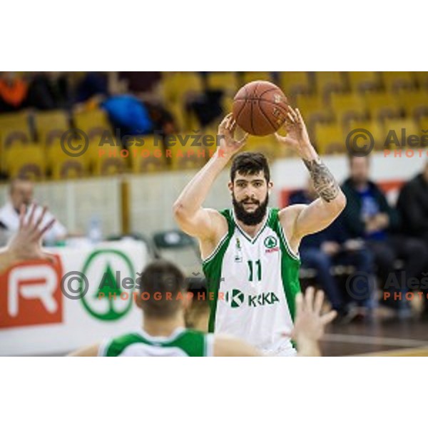 Ziga Dimec in action during Pokal Spar semi final basketball match between Krka and Sencur, Tivoli, Ljubljana, Slovenia on February 16, 2018