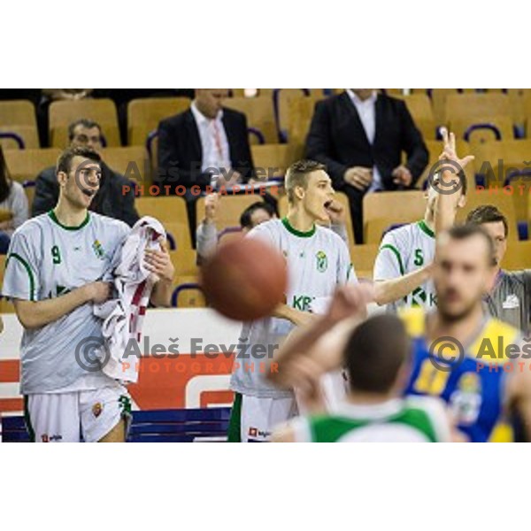 Krka in action during Pokal Spar semi final basketball match between Krka and Sencur, Tivoli, Ljubljana, Slovenia on February 16, 2018