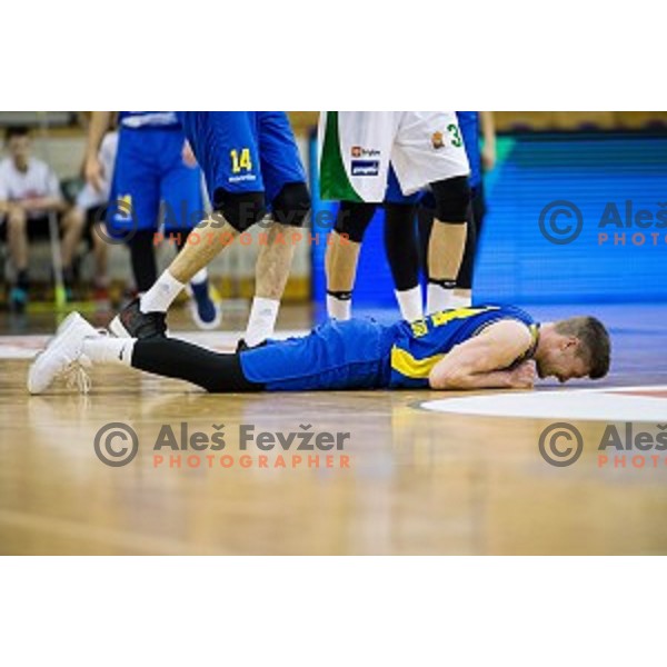 Jan Rebec in action during Pokal Spar semi final basketball match between Krka and Sencur, Tivoli, Ljubljana, Slovenia on February 16, 2018