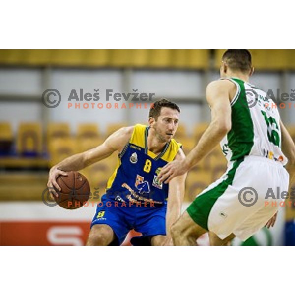 Ramo Rizvic in action during Pokal Spar semi final basketball match between Krka and Sencur, Tivoli, Ljubljana, Slovenia on February 16, 2018