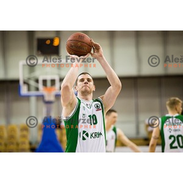 Dino Cimac in action during Pokal Spar semi final basketball match between Krka and Sencur, Tivoli, Ljubljana, Slovenia on February 16, 2018