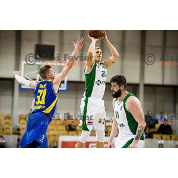 Maj Kovacevic in action during Pokal Spar semi final basketball match between Krka and Sencur, Tivoli, Ljubljana, Slovenia on February 16, 2018