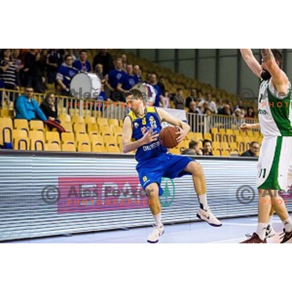 Ramo Rizvic in action during Pokal Spar semi final basketball match between Krka and Sencur, Tivoli, Ljubljana, Slovenia on February 16, 2018