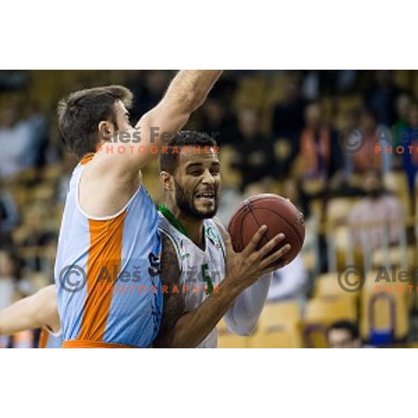 Oliver Devin in action during Pokal Spar semi final basketball match between Sixt Primorska and Petrol Olimpija, Tivoli, Ljubljana, Slovenia on February 16, 2018