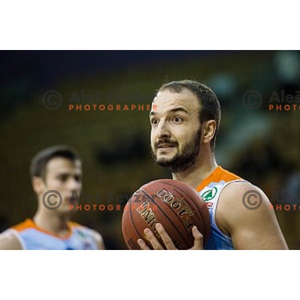 Daniel Vujasinovic in action during Pokal Spar semi final basketball match between Sixt Primorska and Petrol Olimpija, Tivoli, Ljubljana, Slovenia on February 16, 2018