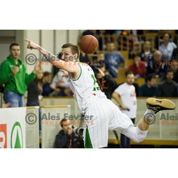 Gregor Hrovat in action during Pokal Spar semi final basketball match between Sixt Primorska and Petrol Olimpija, Tivoli, Ljubljana, Slovenia on February 16, 2018