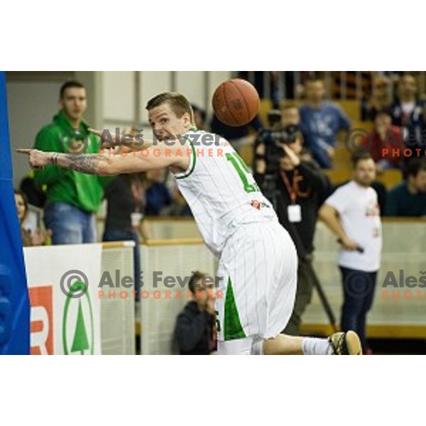 Gregor Hrovat in action during Pokal Spar semi final basketball match between Sixt Primorska and Petrol Olimpija, Tivoli, Ljubljana, Slovenia on February 16, 2018