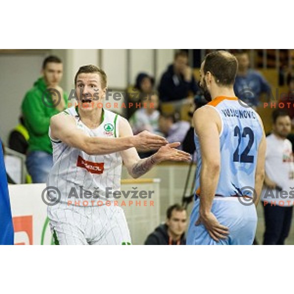 Gregor Hrovat in action during Pokal Spar semi final basketball match between Sixt Primorska and Petrol Olimpija, Tivoli, Ljubljana, Slovenia on February 16, 2018