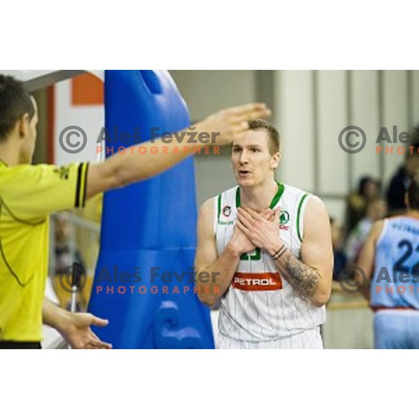 Gregor Hrovat in action during Pokal Spar semi final basketball match between Sixt Primorska and Petrol Olimpija, Tivoli, Ljubljana, Slovenia on February 16, 2018