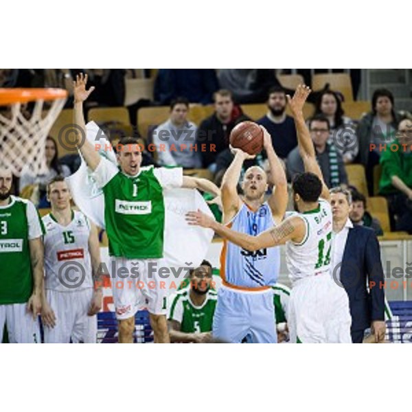 Mirko Mulalic in action during Pokal Spar semi final basketball match between Sixt Primorska and Petrol Olimpija, Tivoli, Ljubljana, Slovenia on February 16, 2018