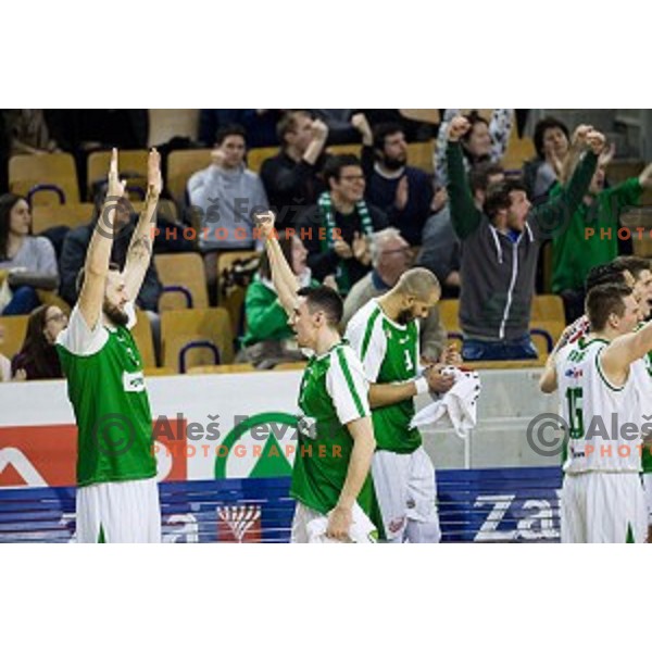 Erjon Kastrati in action during Pokal Spar semi final basketball match between Sixt Primorska and Petrol Olimpija, Tivoli, Ljubljana, Slovenia on February 16, 2018
