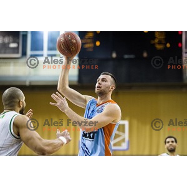 Nejc Zupan in action during Pokal Spar semi final basketball match between Sixt Primorska and Petrol Olimpija, Tivoli, Ljubljana, Slovenia on February 16, 2018