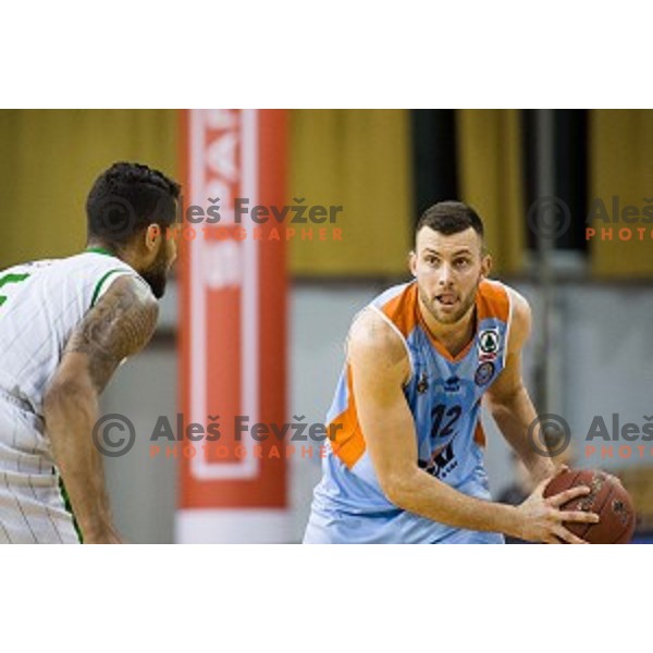 Nejc Zupan in action during Pokal Spar semi final basketball match between Sixt Primorska and Petrol Olimpija, Tivoli, Ljubljana, Slovenia on February 16, 2018