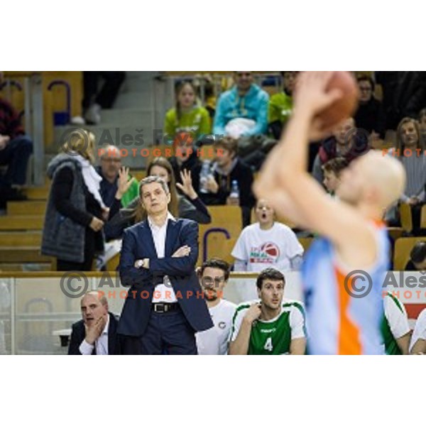 Zoran Martic in action during Pokal Spar semi final basketball match between Sixt Primorska and Petrol Olimpija, Tivoli, Ljubljana, Slovenia on February 16, 2018