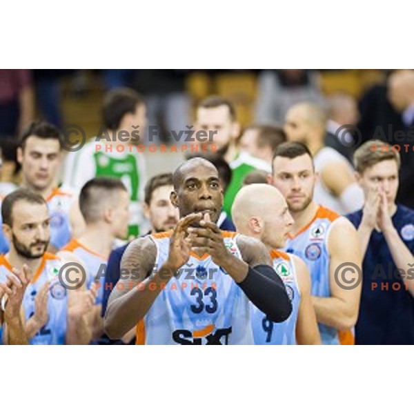 Shawn King in action during Pokal Spar semi final basketball match between Sixt Primorska and Petrol Olimpija, Tivoli, Ljubljana, Slovenia on February 16, 2018
