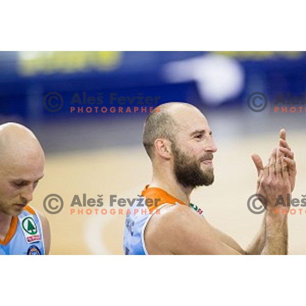 Nebojsa Joksimovic in action during Pokal Spar semi final basketball match between Sixt Primorska and Petrol Olimpija, Tivoli, Ljubljana, Slovenia on February 16, 2018