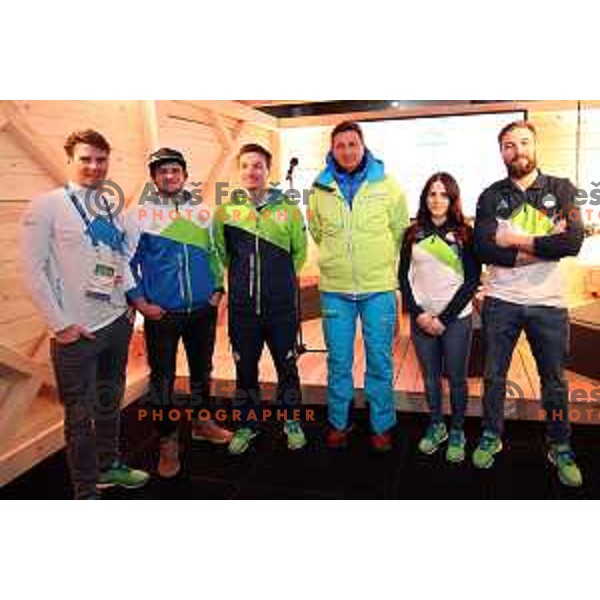 Press conference of Slovenia Snowboard and Ski Cross Olympic team in Slovenia house during PyeongChang 2018 Winter Olympic Games, South Korea on February 17, 2018