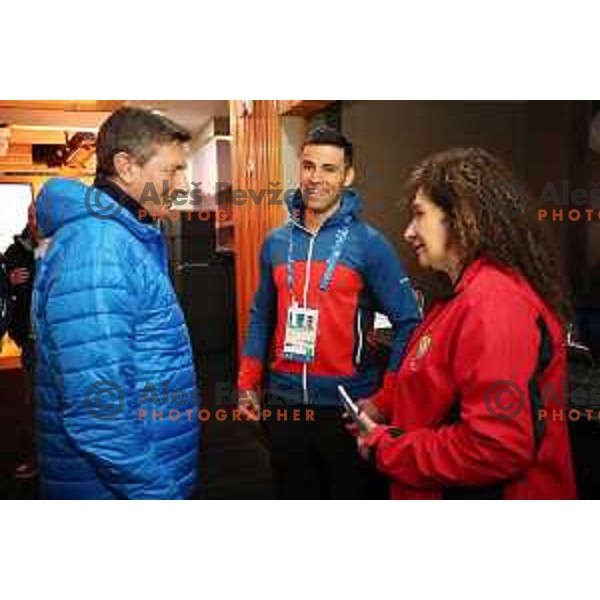 Press conference of Slovenia Snowboard and Ski Cross Olympic team in Slovenia house during PyeongChang 2018 Winter Olympic Games, South Korea on February 17, 2018
