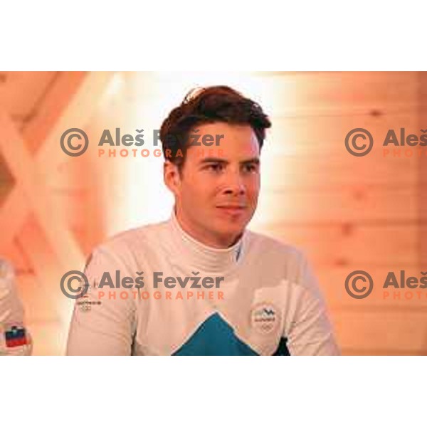 Press conference of Slovenia Snowboard and Ski Cross Olympic team in Slovenia house during PyeongChang 2018 Winter Olympic Games, South Korea on February 17, 2018