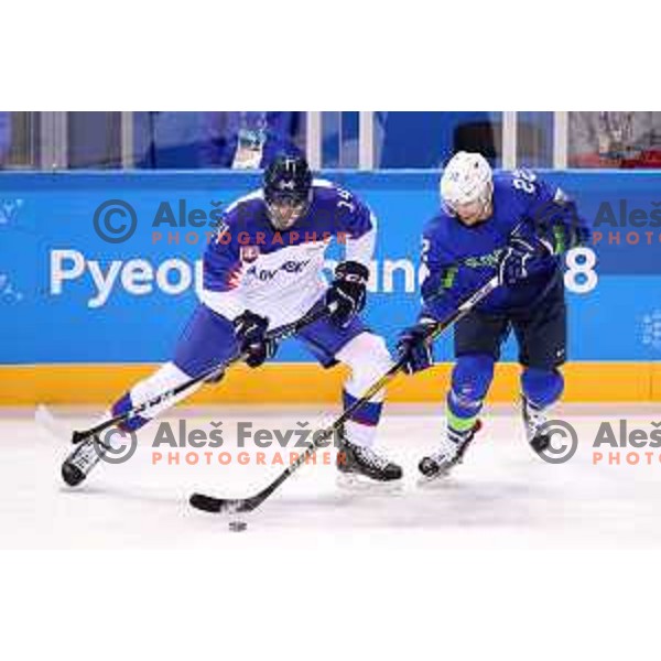 Olympic ice hockey tournament match between Slovakia and Slovenia during PyeongChang 2018 Winter Olympic Games, South Korea on February 17, 2018