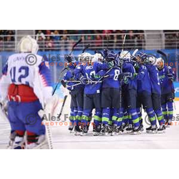 Olympic ice hockey tournament match between Slovakia and Slovenia during PyeongChang 2018 Winter Olympic Games, South Korea on February 17, 2018