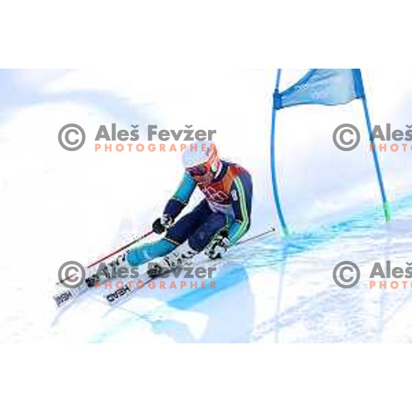 Matts Olsson (SWE) skiing in the first run of Men\'s Giant Slalom at Yongpyong Alpine Centre during PyeongChang 2018 Winter Olympic Games, South Korea on February 18, 2018