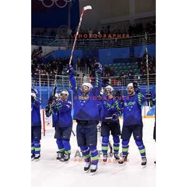 Olympic ice hockey tournament match between Slovakia and Slovenia during PyeongChang 2018 Winter Olympic Games, South Korea on February 17, 2018