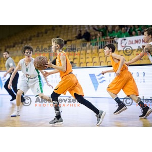 Mini Pokal Spar Final basketball match between Petrol Olimpija and Helios Suns, Tivoli, Ljubljana, Slovenia on February 18, 2018