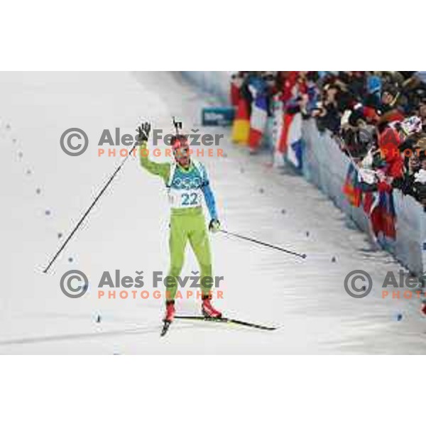 Klemen Bauer (SLO) competes in Men\'s Biathlon 15 km Mass start at Alpensia Biathlon Centre during PyeongChang 2018 Winter Olympic Games, South Korea on February 18, 2018