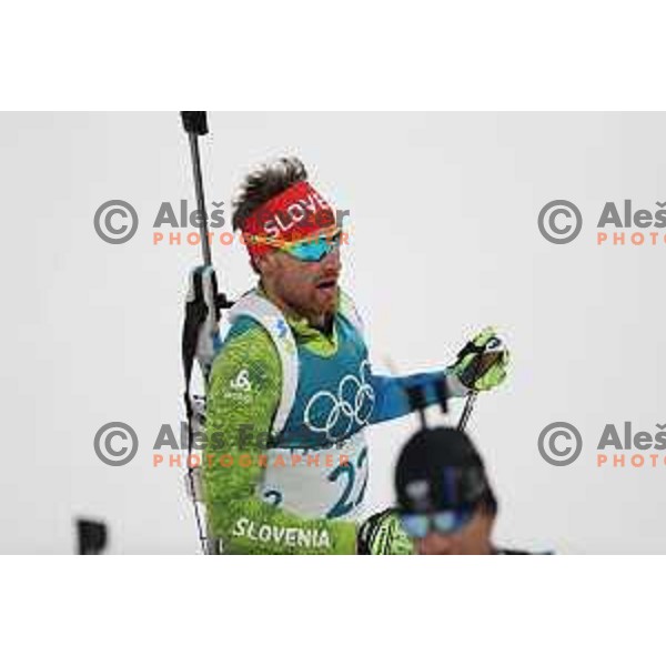 Klemen Bauer (SLO) competes in Men\'s Biathlon 15 km Mass start at Alpensia Biathlon Centre during PyeongChang 2018 Winter Olympic Games, South Korea on February 18, 2018