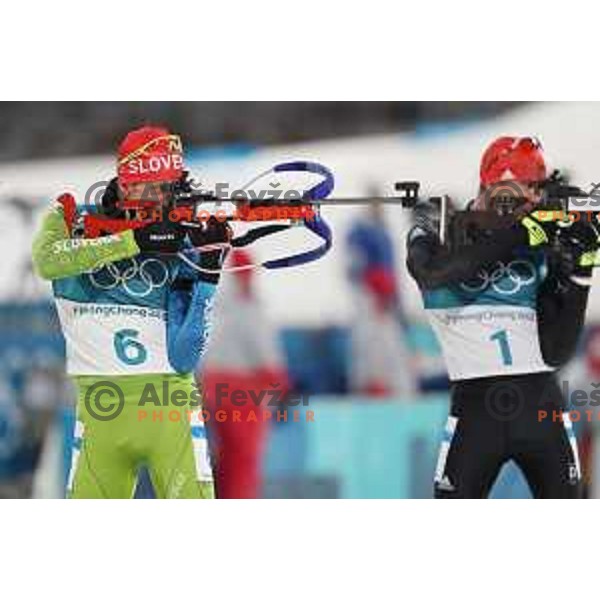 Jakov Fak (SLO) competes in Men\'s Biathlon 15 km Mass start at Alpensia Biathlon Centre during PyeongChang 2018 Winter Olympic Games, South Korea on February 18, 2018