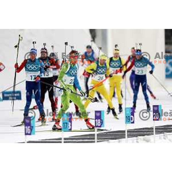 Klemen Bauer (SLO) competes in Men\'s Biathlon 15 km Mass start at Alpensia Biathlon Centre during PyeongChang 2018 Winter Olympic Games, South Korea on February 18, 2018