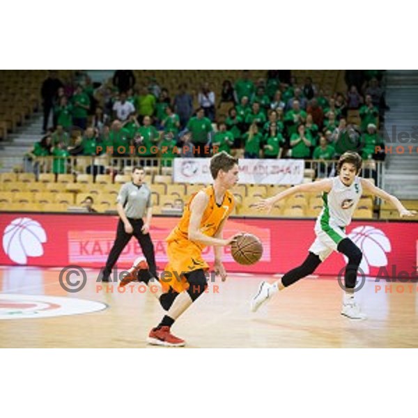 Mini Pokal Spar Final basketball match between Petrol Olimpija and Helios Suns, Tivoli, Ljubljana, Slovenia on February 18, 2018