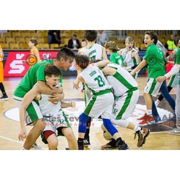Mini Pokal Spar Final basketball match between Petrol Olimpija and Helios Suns, Tivoli, Ljubljana, Slovenia on February 18, 2018