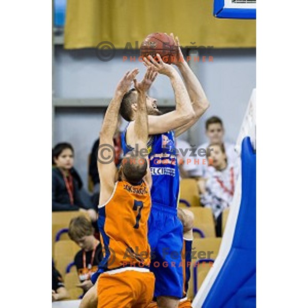 in action during Pokal Spar Final final basketball match between Sencur and SIXT Primorska, Tivoli, Ljubljana, Slovenia on February 18, 2018