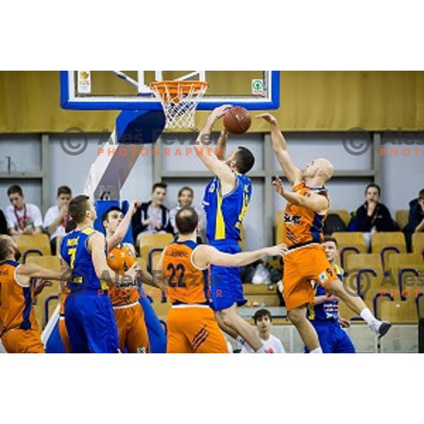 in action during Pokal Spar Final final basketball match between Sencur and SIXT Primorska, Tivoli, Ljubljana, Slovenia on February 18, 2018