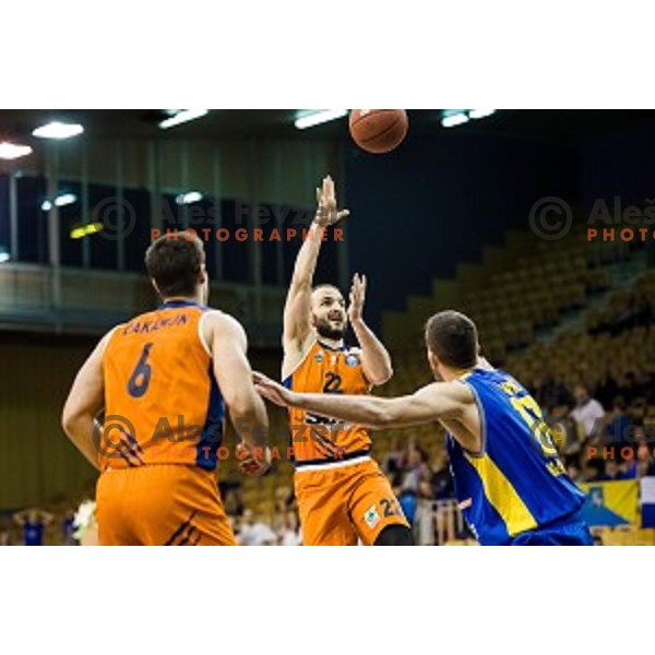 in action during Pokal Spar Final final basketball match between Sencur and SIXT Primorska, Tivoli, Ljubljana, Slovenia on February 18, 2018