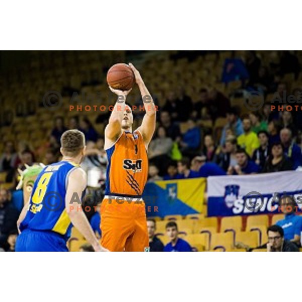 in action during Pokal Spar Final final basketball match between Sencur and SIXT Primorska, Tivoli, Ljubljana, Slovenia on February 18, 2018
