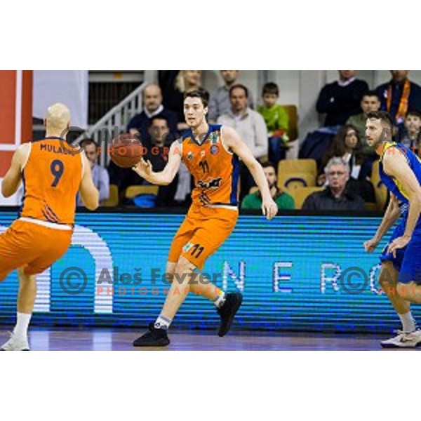 in action during Pokal Spar Final final basketball match between Sencur and SIXT Primorska, Tivoli, Ljubljana, Slovenia on February 18, 2018