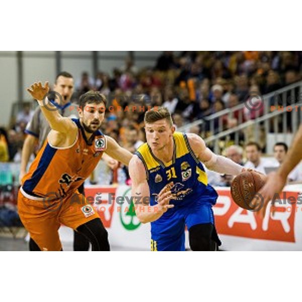in action during Pokal Spar Final final basketball match between Sencur and SIXT Primorska, Tivoli, Ljubljana, Slovenia on February 18, 2018