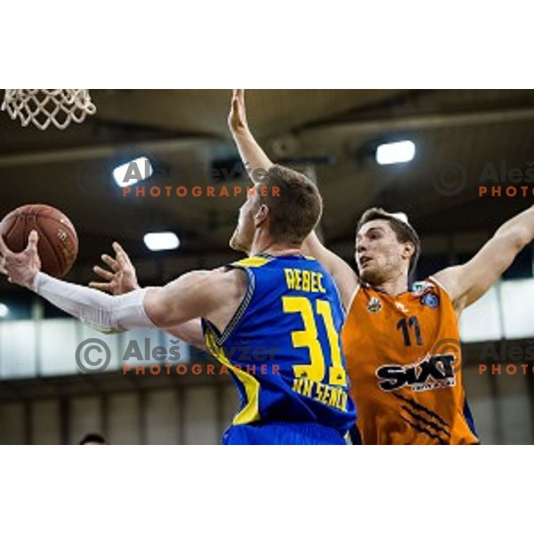 in action during Pokal Spar Final final basketball match between Sencur and SIXT Primorska, Tivoli, Ljubljana, Slovenia on February 18, 2018