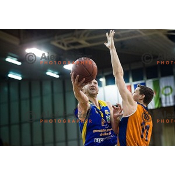 in action during Pokal Spar Final final basketball match between Sencur and SIXT Primorska, Tivoli, Ljubljana, Slovenia on February 18, 2018
