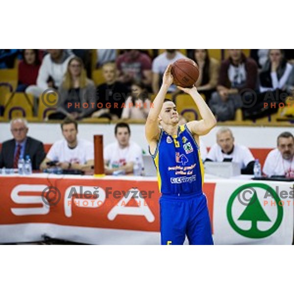 in action during Pokal Spar Final final basketball match between Sencur and SIXT Primorska, Tivoli, Ljubljana, Slovenia on February 18, 2018