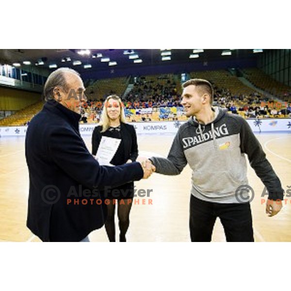 in action during Pokal Spar Final final basketball match between Sencur and SIXT Primorska, Tivoli, Ljubljana, Slovenia on February 18, 2018