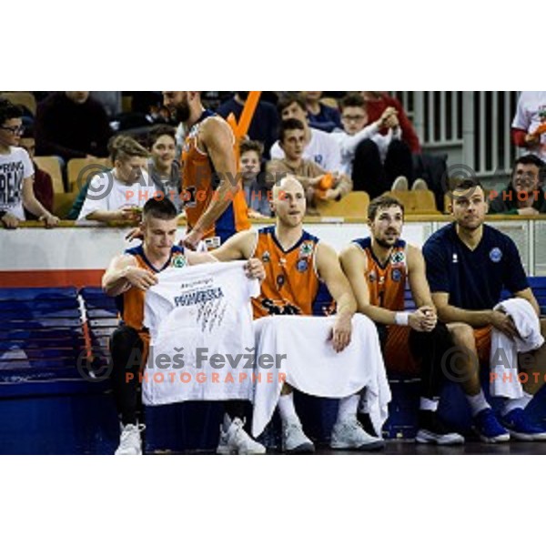 Matic Rebec, Nebojsa Joksimovic in action during Pokal Spar Final final basketball match between Sencur and SIXT Primorska, Tivoli, Ljubljana, Slovenia on February 18, 2018
