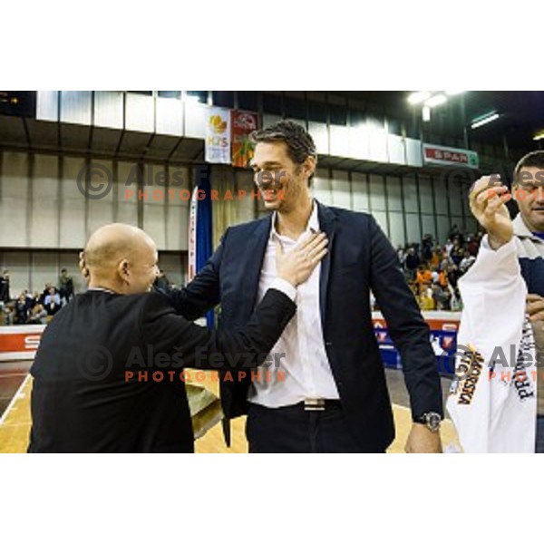 Matej Avanzo, Jurica Golemac in action during Pokal Spar Final final basketball match between Sencur and SIXT Primorska, Tivoli, Ljubljana, Slovenia on February 18, 2018