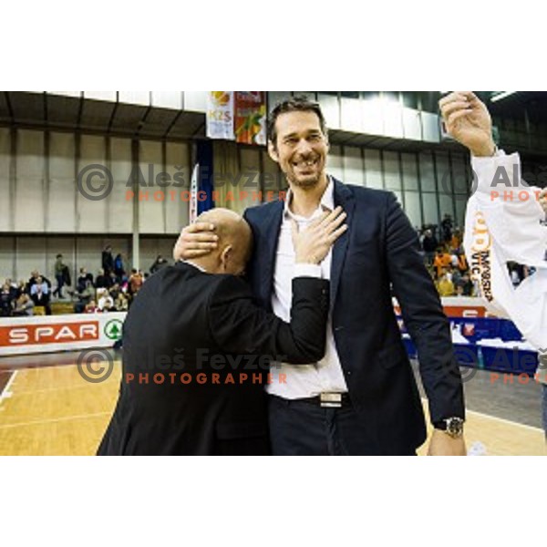Matej Avanzo, Jurica Golemac in action during Pokal Spar Final final basketball match between Sencur and SIXT Primorska, Tivoli, Ljubljana, Slovenia on February 18, 2018
