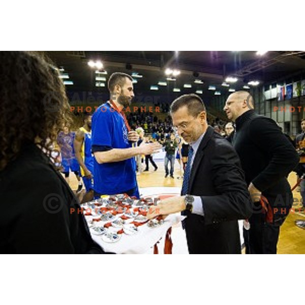 Igor Mervic in action during Pokal Spar Final final basketball match between Sencur and SIXT Primorska, Tivoli, Ljubljana, Slovenia on February 18, 2018