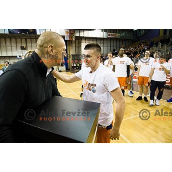 Matej Erjavec, Matic Rebec in action during Pokal Spar Final final basketball match between Sencur and SIXT Primorska, Tivoli, Ljubljana, Slovenia on February 18, 2018